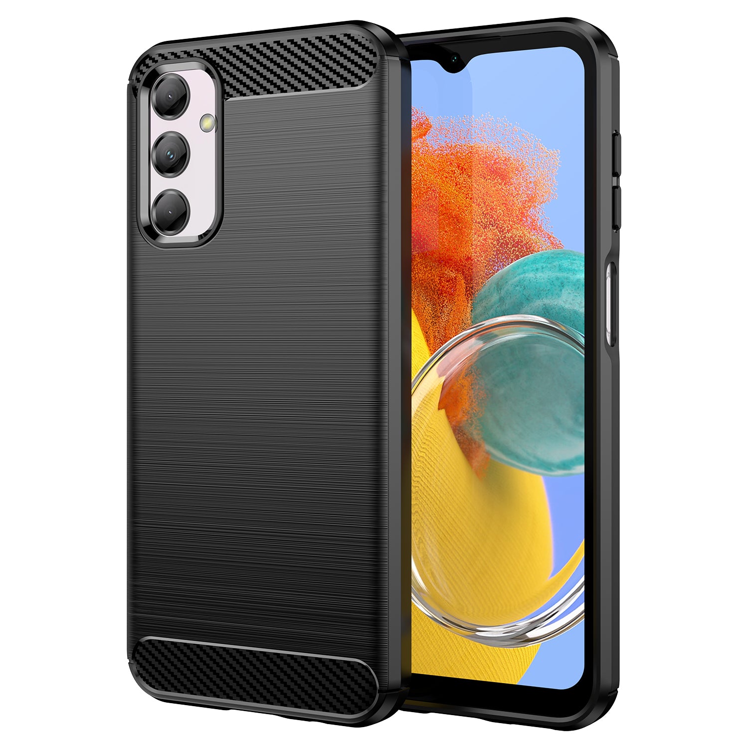 Carbon Fiber Texture Phone Case til Samsung Galaxy M14 5G Anti-drop børstet TPU cover Carbon Fiber Texture Phone Case til Samsung Galaxy M14 5G Anti-drop børstet TPU cover